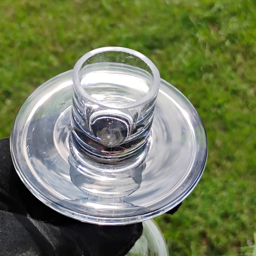 Vintage Crystal Hand Blown Candlestick Holders Set of 2 Twisted Stems Bubbly